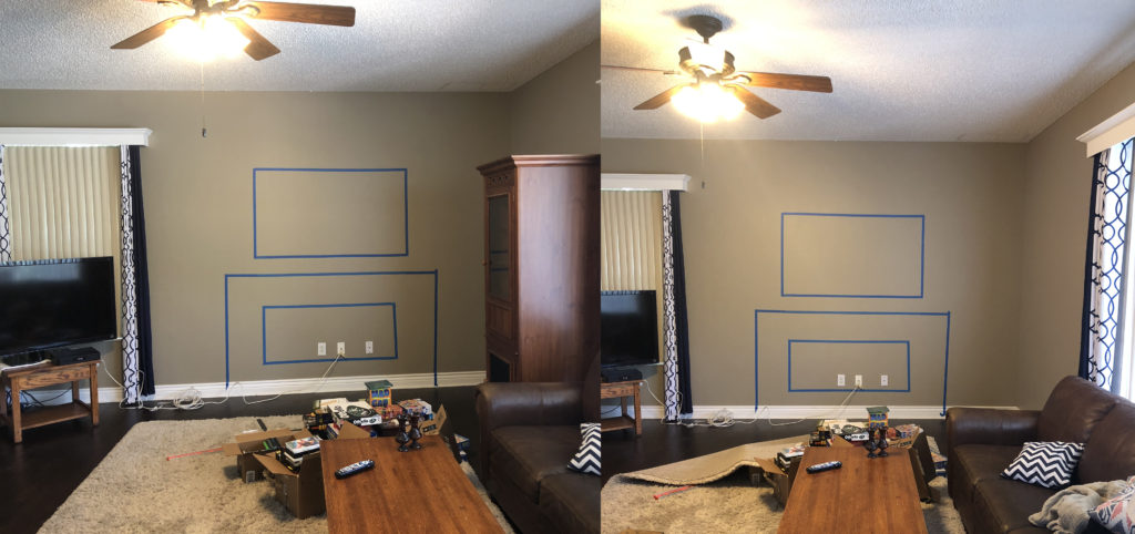 TV layout above fireplace